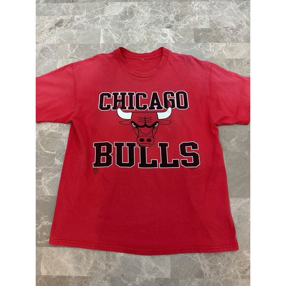 Chicago Bulls T-Shirt Team Hanes Size Large Short Sleeve NBA Vintage - Picture 1 of 9